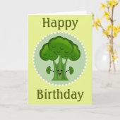 Carte Joyeux Anniversaire Brocoli (Fleur jaune)