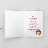 Carte Joyeux anniversaire Brunette Mom (Fille) (Intérieur)