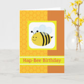 Carte Joyeux Anniversaire Bumblebee Nid d'Abeille (Fleur jaune)