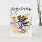 Carte Joyeux anniversaire | Bumblebee printanière (Devant)