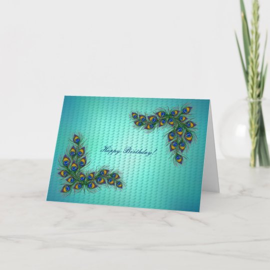 Carte Joyeux Anniversaire Cadre De Plume De Paon Zazzle Be