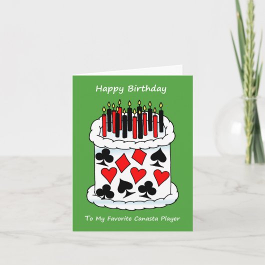Carte Joyeux Anniversaire Canasta Joueur (Devant)