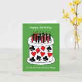 Carte Joyeux Anniversaire Canasta Joueur (Fleur jaune)