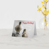 Carte Joyeux Anniversaire, Canettes (Fleur jaune)