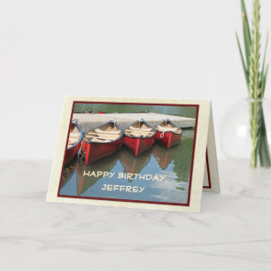 Carte Joyeux Anniversaire, Canots rouges, Nom, Salutatio
