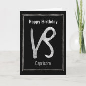 Carte Joyeux anniversaire Capricorne argent zodiac astro (Devant)