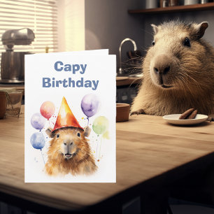 Carte Joyeux Anniversaire Capybara