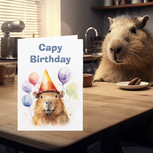 Carte Joyeux Anniversaire Capybara