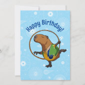 Carte Joyeux anniversaire ! Capybara Gymnaste Avec Dessi (Devant)