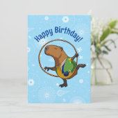 Carte Joyeux anniversaire ! Capybara Gymnaste Avec Dessi (Debout devant)