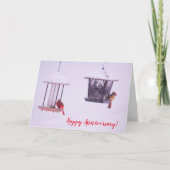 Carte Joyeux Anniversaire Cardinaux Oiseaux (Devant)