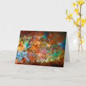 Carte Joyeux anniversaire - Carina Nebula à Argo Navis (Fleur jaune)