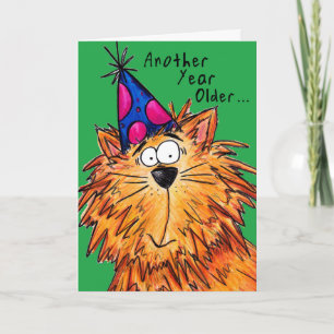 Carte Joyeux Anniversaire Cartoon Cat Crazy Cat Lady