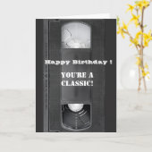 Carte Joyeux Anniversaire Cassette VHS Vous êtes un Clas (Fleur jaune)