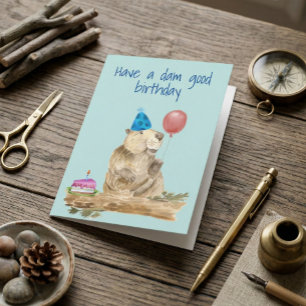 Carte Joyeux Anniversaire Castor Drôle