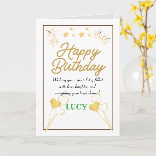 Carte Joyeux Anniversaire Célébration (Fleur jaune)