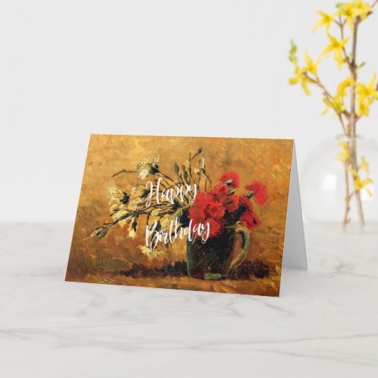 Carte Joyeux Anniversaire, célèbre peinture florale de V (Fleur jaune)