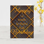 Carte Joyeux anniversaire celtique (Fleur jaune)