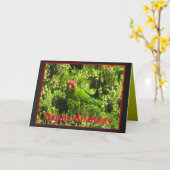 Carte joyeux anniversaire Cerise-dirigé de Conure (Fleur jaune)