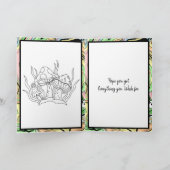 Carte Joyeux Anniversaire Champignons Rétro et page de c (Intérieur)