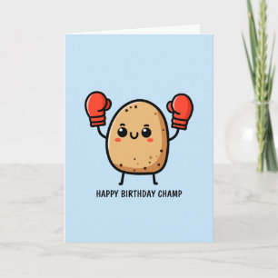 Carte Joyeux Anniversaire Champion Boxe Patate