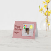 Carte Joyeux anniversaire - chant de chiens (Fleur jaune)