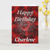 Carte Joyeux anniversaire Charlene - Rose brûlé (Fleur jaune)