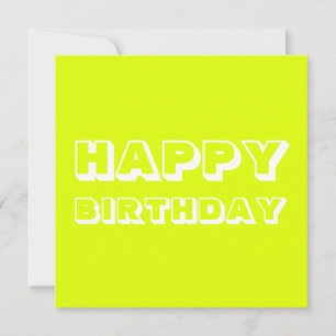 Carte Joyeux anniversaire, chartreuse blanc moderne auda