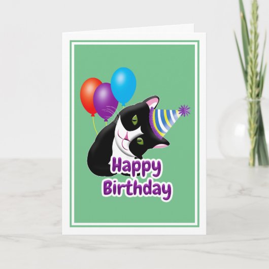 Carte Joyeux Anniversaire Chat (Devant)