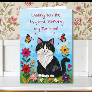 Carte Joyeux Anniversaire Chat Chaton Rose Mignon dans l