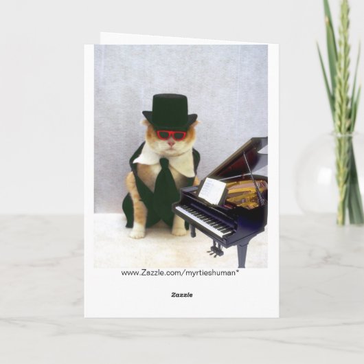 Carte Joyeux Anniversaire, Chat Cool ! (Dos)