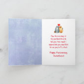 Carte Joyeux Anniversaire Chat de couple pourpre, amoure (Intérieur)