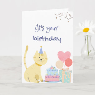 Carte Joyeux Anniversaire Chat Mignon C'est ton annive