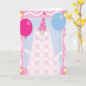 Carte Joyeux Anniversaire Chat Rose (Fleur jaune)