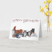 Carte Joyeux Anniversaire Chats (Fleur jaune)