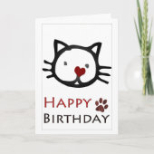 Carte Joyeux Anniversaire Chats Blancs Paws (Devant)