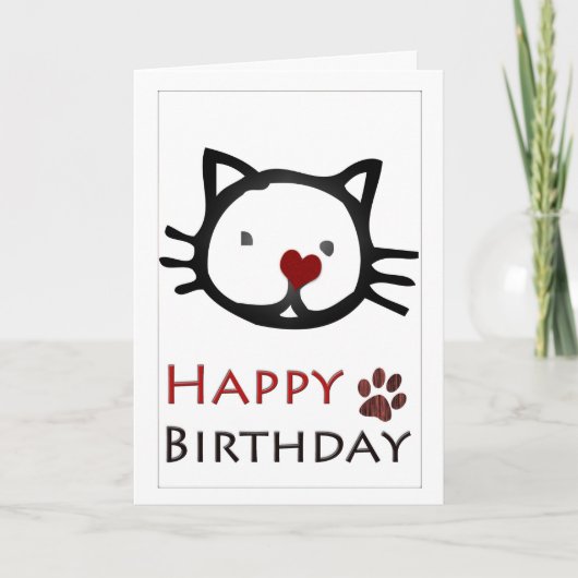 Carte Joyeux Anniversaire Chats Blancs Paws (Devant)
