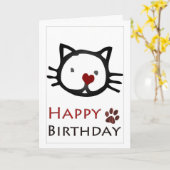 Carte Joyeux Anniversaire Chats Blancs Paws (Fleur jaune)
