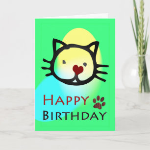 Carte Joyeux Anniversaire Chats Colorés Paws