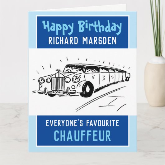 Carte Joyeux Anniversaire Chauffeur ou conducteur (Devant)