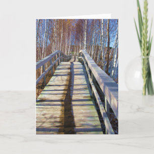 Carte Joyeux anniversaire - chemin en bois