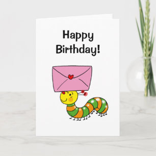 Carte Joyeux anniversaire (chenille)