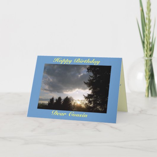 Carte Joyeux anniversaire, Cher Cousin (Devant)