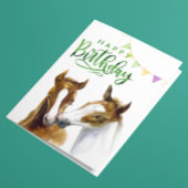 Carte Joyeux Anniversaire Cheval Colt Aquarelle 