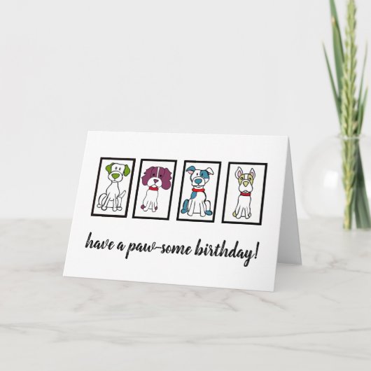 Carte Joyeux anniversaire - Chien (Devant)