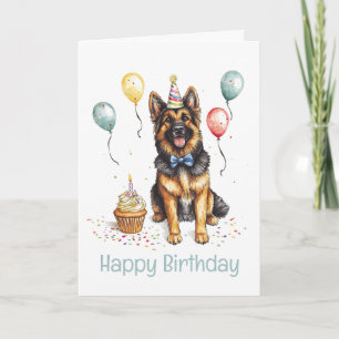 Carte Joyeux Anniversaire Chien Berger Allemand