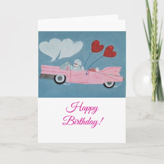 Carte Joyeux Anniversaire Chien Caniche (Devant)