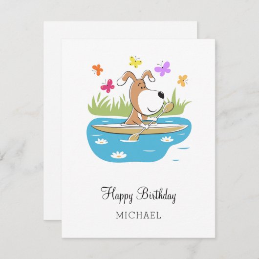Carte Joyeux Anniversaire Chien Chien Chien Chien Chien  (Devant / Derrière)