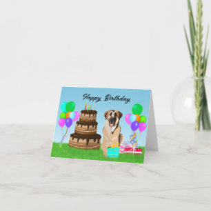 Carte Joyeux Anniversaire Chien de Berger Anatolien à l'