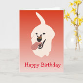 Carte Joyeux Anniversaire Chien Labrador Retriever Doré  (Fleur jaune)